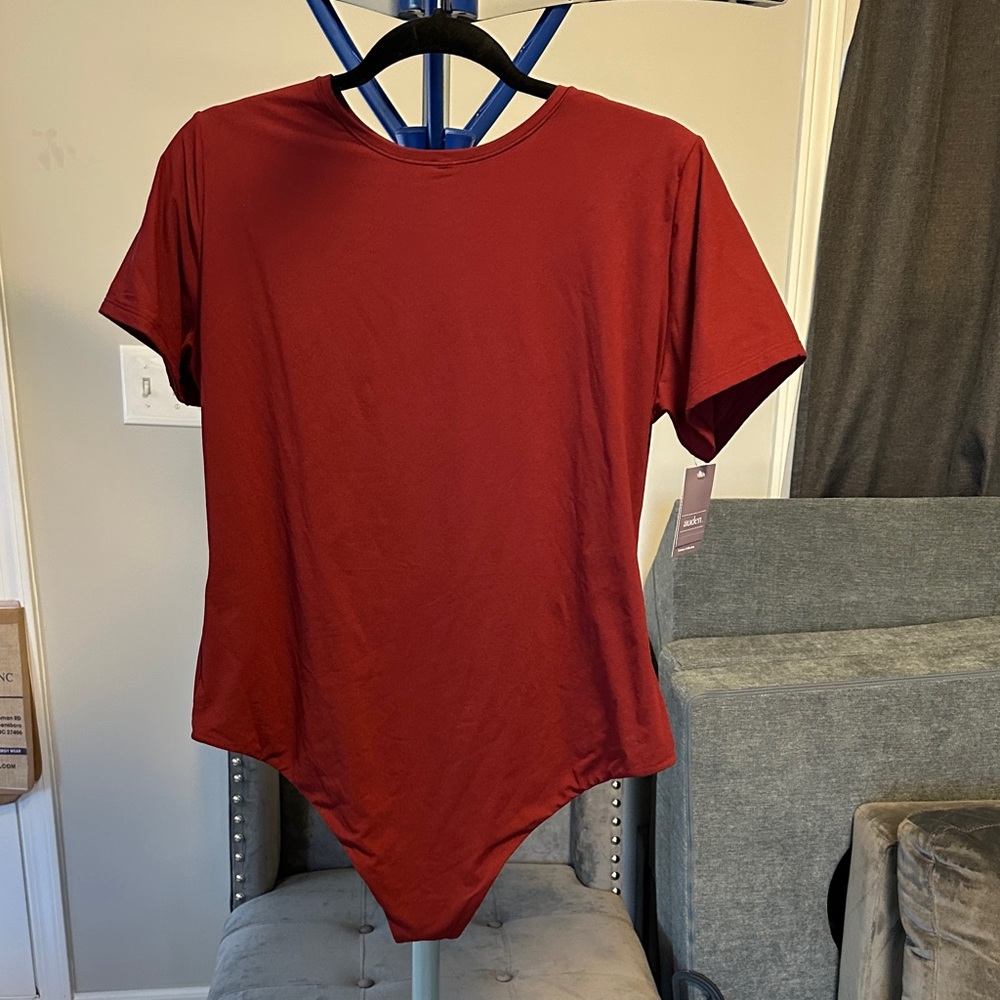 Auden Deep Red Short Sleeve Bodysuit